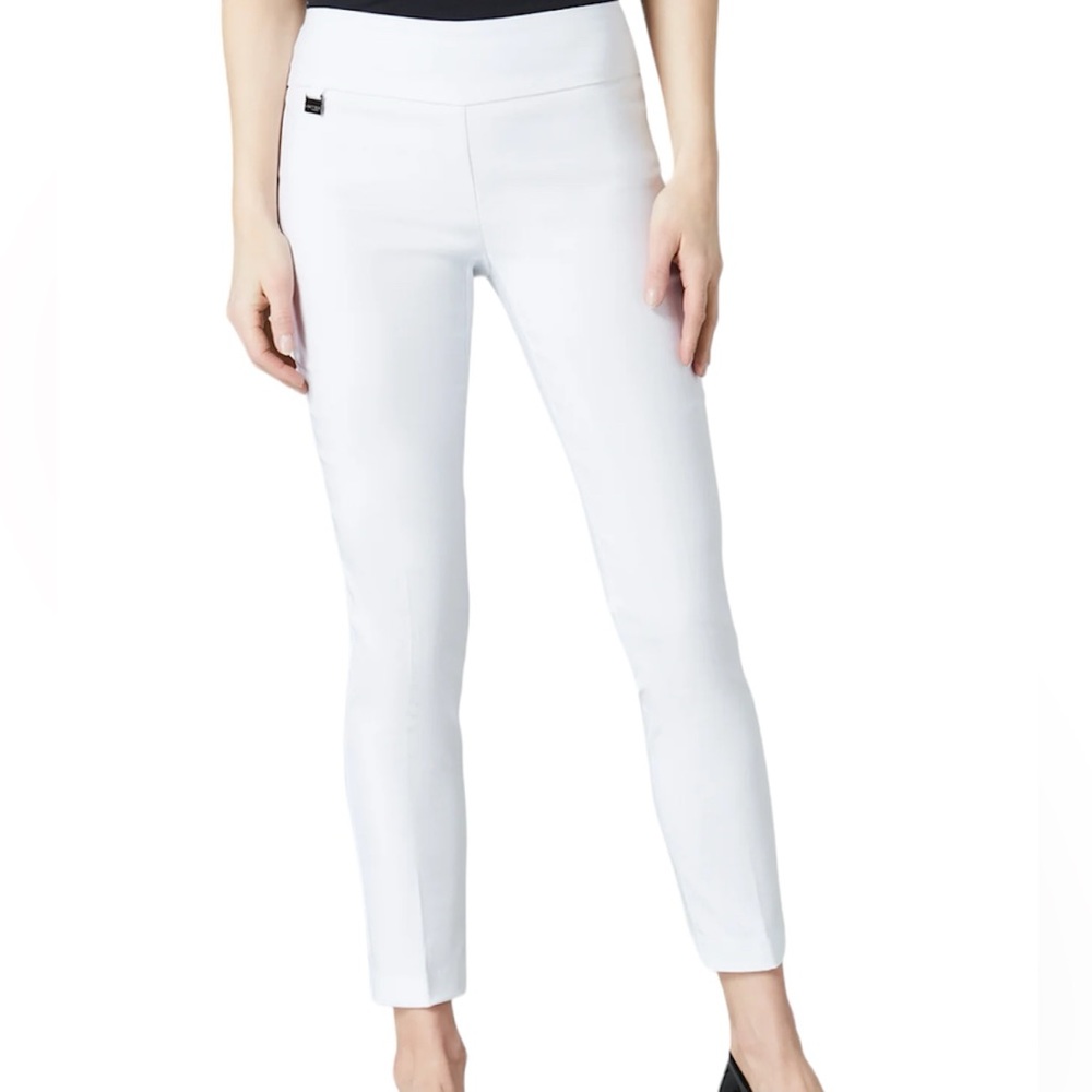 NWT! Lisette Magical Lycra Tummy Control Ankle Pull-On Slacks White Size 10